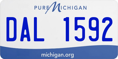 MI license plate DAL1592