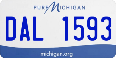 MI license plate DAL1593