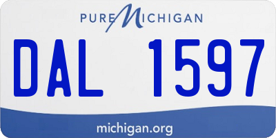 MI license plate DAL1597