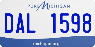 MI license plate DAL1598