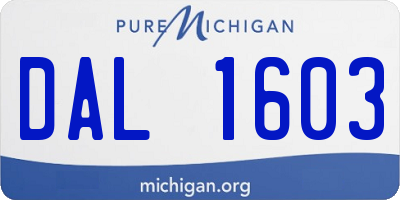 MI license plate DAL1603