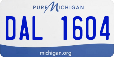 MI license plate DAL1604