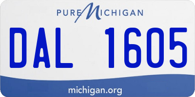 MI license plate DAL1605