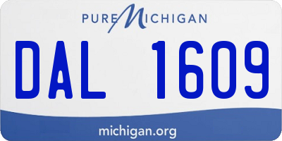 MI license plate DAL1609