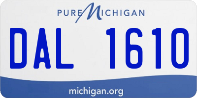 MI license plate DAL1610