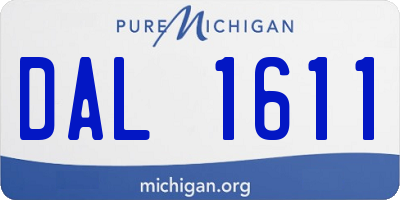 MI license plate DAL1611