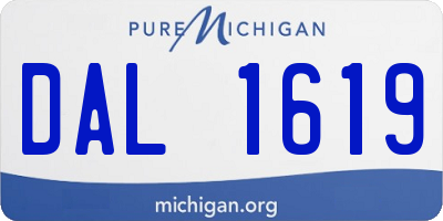 MI license plate DAL1619