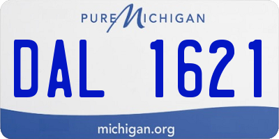 MI license plate DAL1621