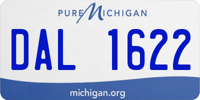 MI license plate DAL1622