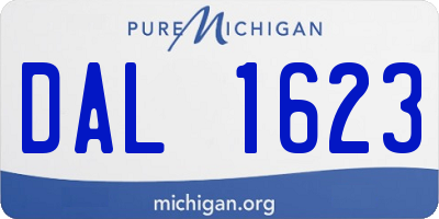 MI license plate DAL1623