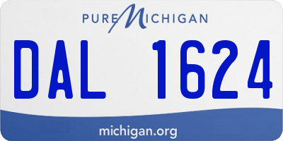 MI license plate DAL1624