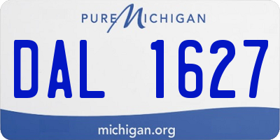 MI license plate DAL1627