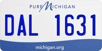 MI license plate DAL1631