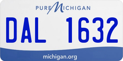 MI license plate DAL1632