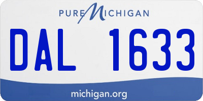 MI license plate DAL1633