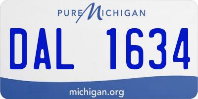 MI license plate DAL1634