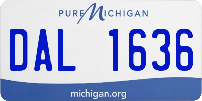 MI license plate DAL1636