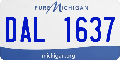 MI license plate DAL1637