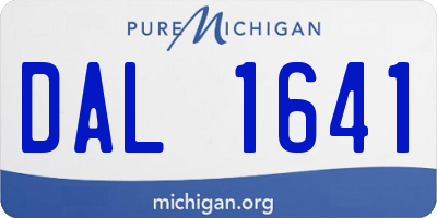 MI license plate DAL1641