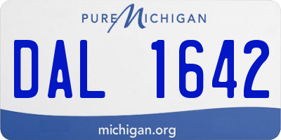 MI license plate DAL1642