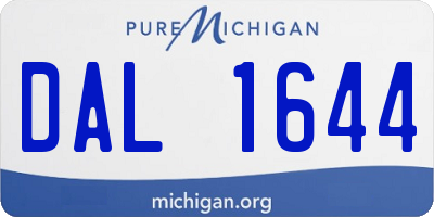 MI license plate DAL1644