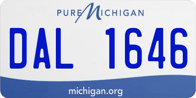 MI license plate DAL1646