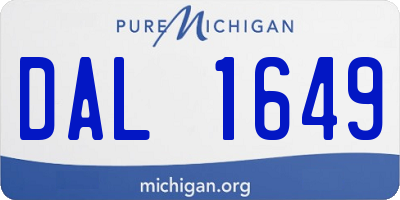 MI license plate DAL1649