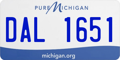 MI license plate DAL1651