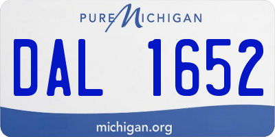 MI license plate DAL1652