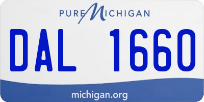 MI license plate DAL1660