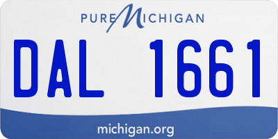 MI license plate DAL1661