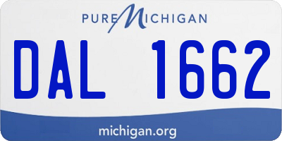 MI license plate DAL1662