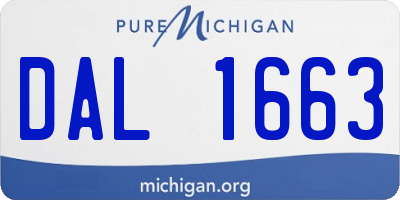 MI license plate DAL1663