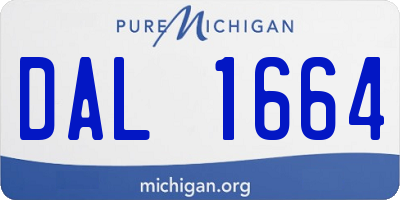MI license plate DAL1664