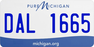 MI license plate DAL1665