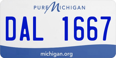 MI license plate DAL1667