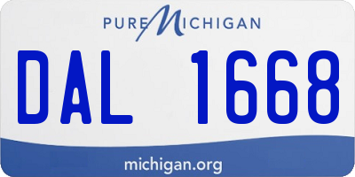 MI license plate DAL1668