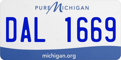 MI license plate DAL1669