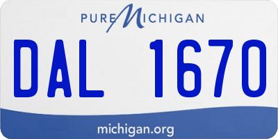 MI license plate DAL1670