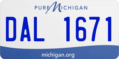 MI license plate DAL1671