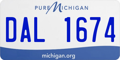 MI license plate DAL1674