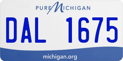 MI license plate DAL1675