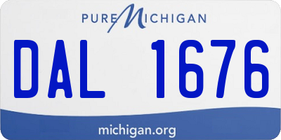 MI license plate DAL1676