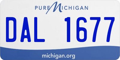 MI license plate DAL1677