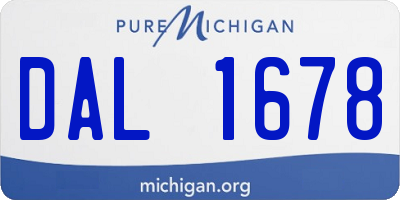 MI license plate DAL1678