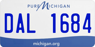 MI license plate DAL1684