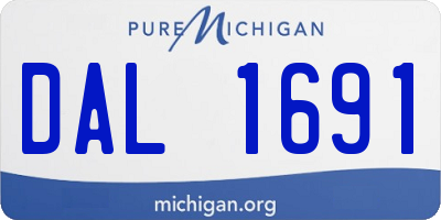 MI license plate DAL1691