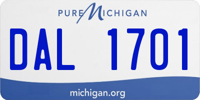 MI license plate DAL1701