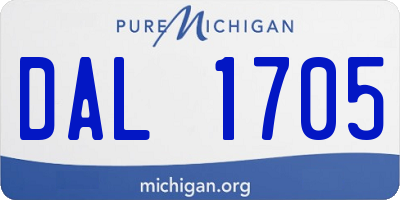 MI license plate DAL1705