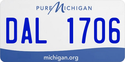 MI license plate DAL1706